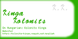 kinga kolonits business card